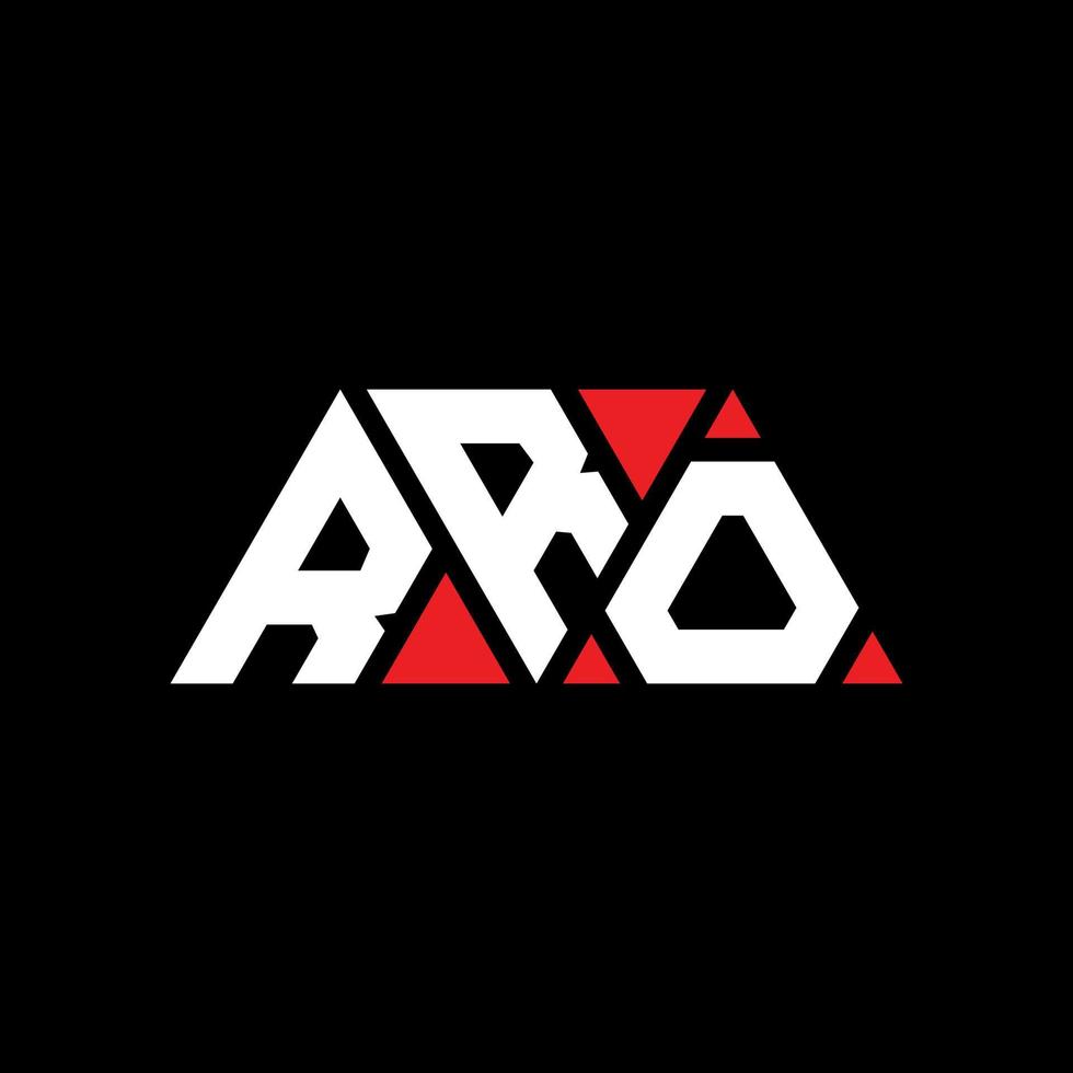 rro-Dreieck-Buchstaben-Logo-Design mit Dreiecksform. Rro-Dreieck-Logo-Design-Monogramm. Rro-Dreieck-Vektor-Logo-Vorlage mit roter Farbe. rro dreieckiges Logo einfaches, elegantes und luxuriöses Logo. ro vektor