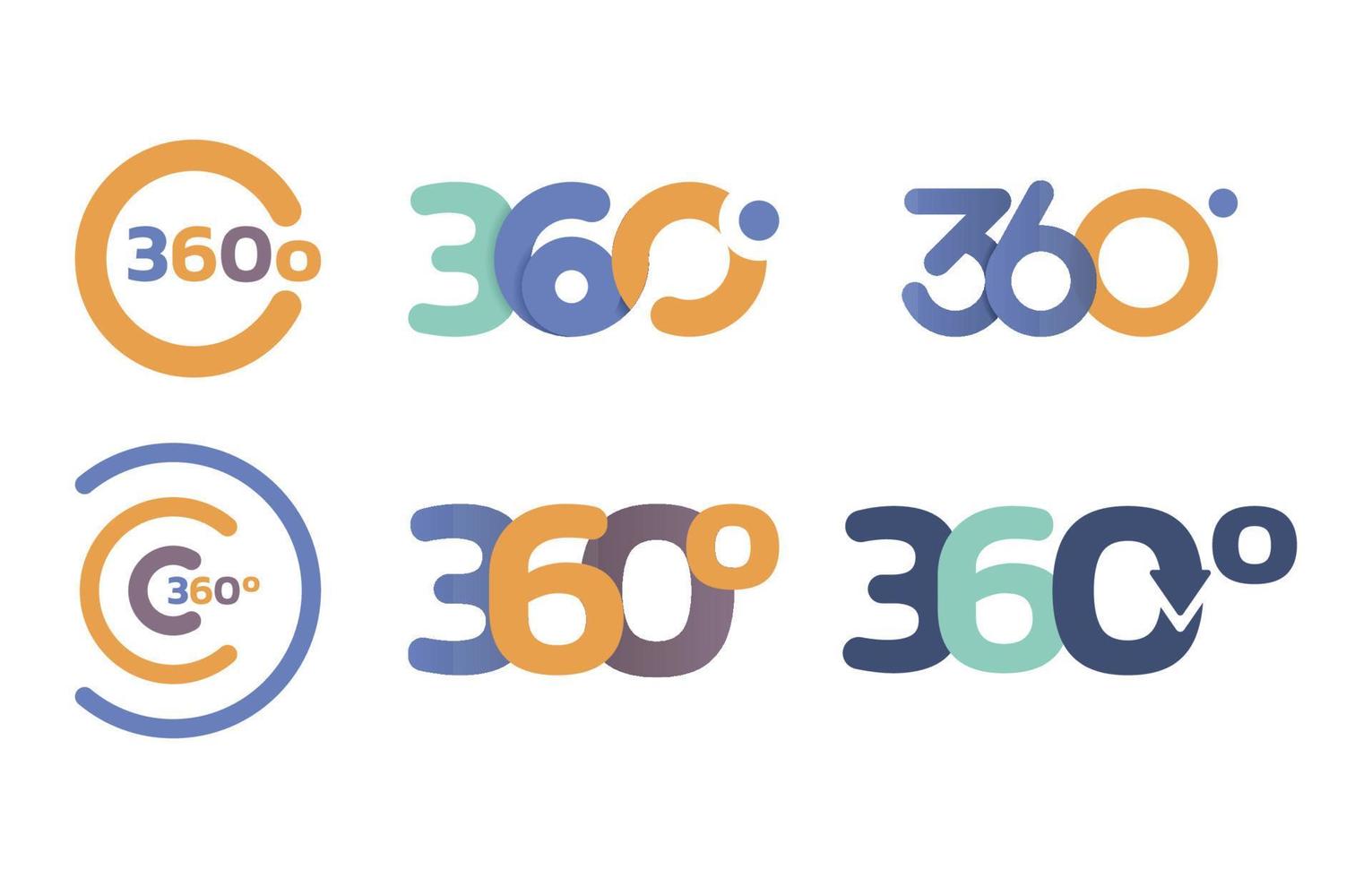 360 enkel modern logotyp set vektor