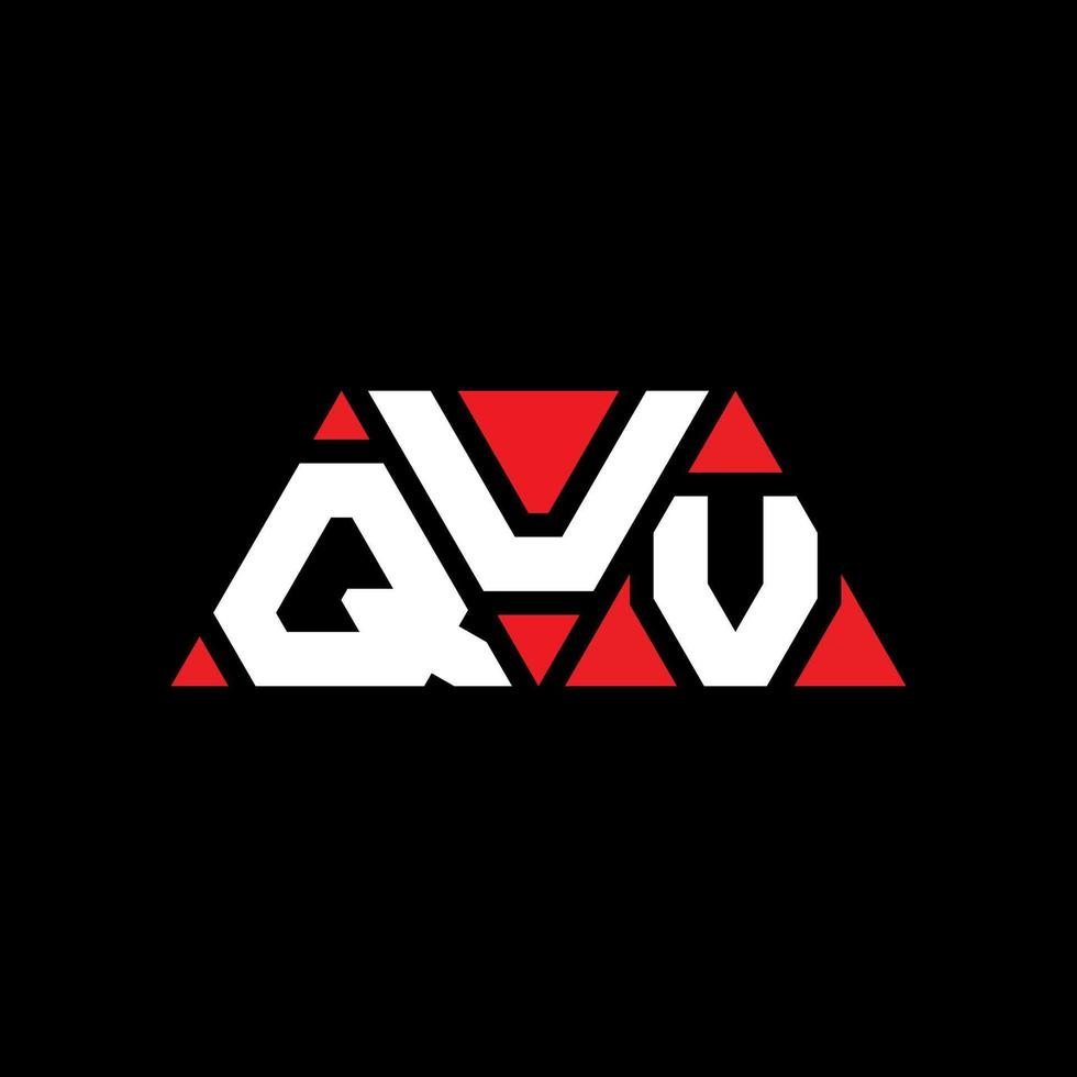 quv-Dreieck-Buchstaben-Logo-Design mit Dreiecksform. quv-Dreieck-Logo-Design-Monogramm. quv-Dreieck-Vektor-Logo-Vorlage mit roter Farbe. quv dreieckiges Logo einfaches, elegantes und luxuriöses Logo. quv vektor