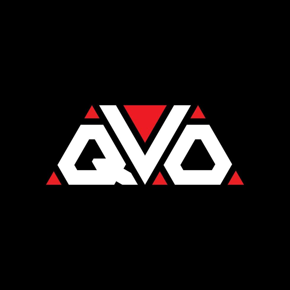 qvo-Dreieck-Buchstaben-Logo-Design mit Dreiecksform. qvo-Dreieck-Logo-Design-Monogramm. QVO-Dreieck-Vektor-Logo-Vorlage mit roter Farbe. qvo dreieckiges Logo einfaches, elegantes und luxuriöses Logo. qvo vektor