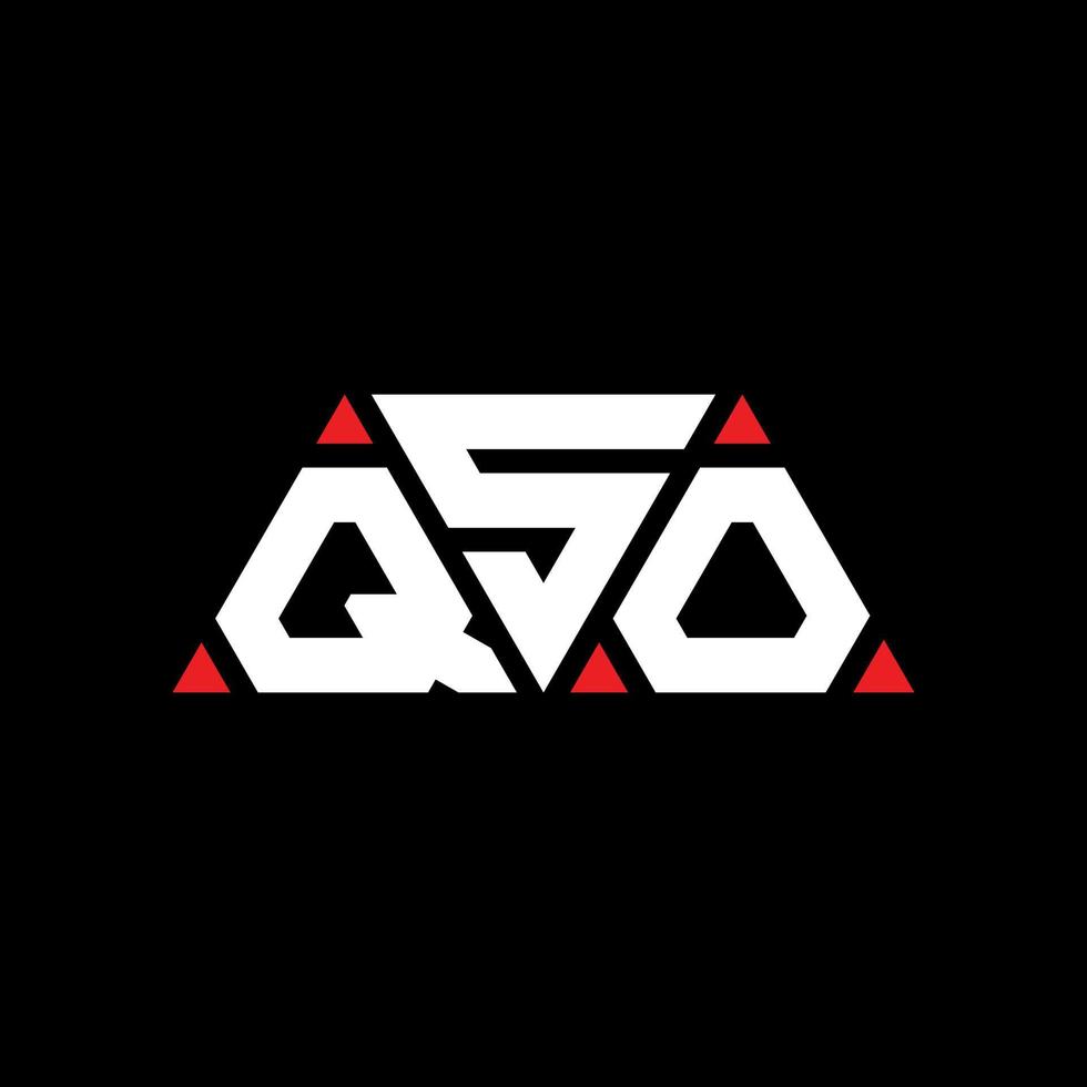 QSO-Dreieck-Buchstaben-Logo-Design mit Dreiecksform. QSO-Dreieck-Logo-Design-Monogramm. QSO-Dreieck-Vektor-Logo-Vorlage mit roter Farbe. qso dreieckiges Logo einfaches, elegantes und luxuriöses Logo. qso vektor