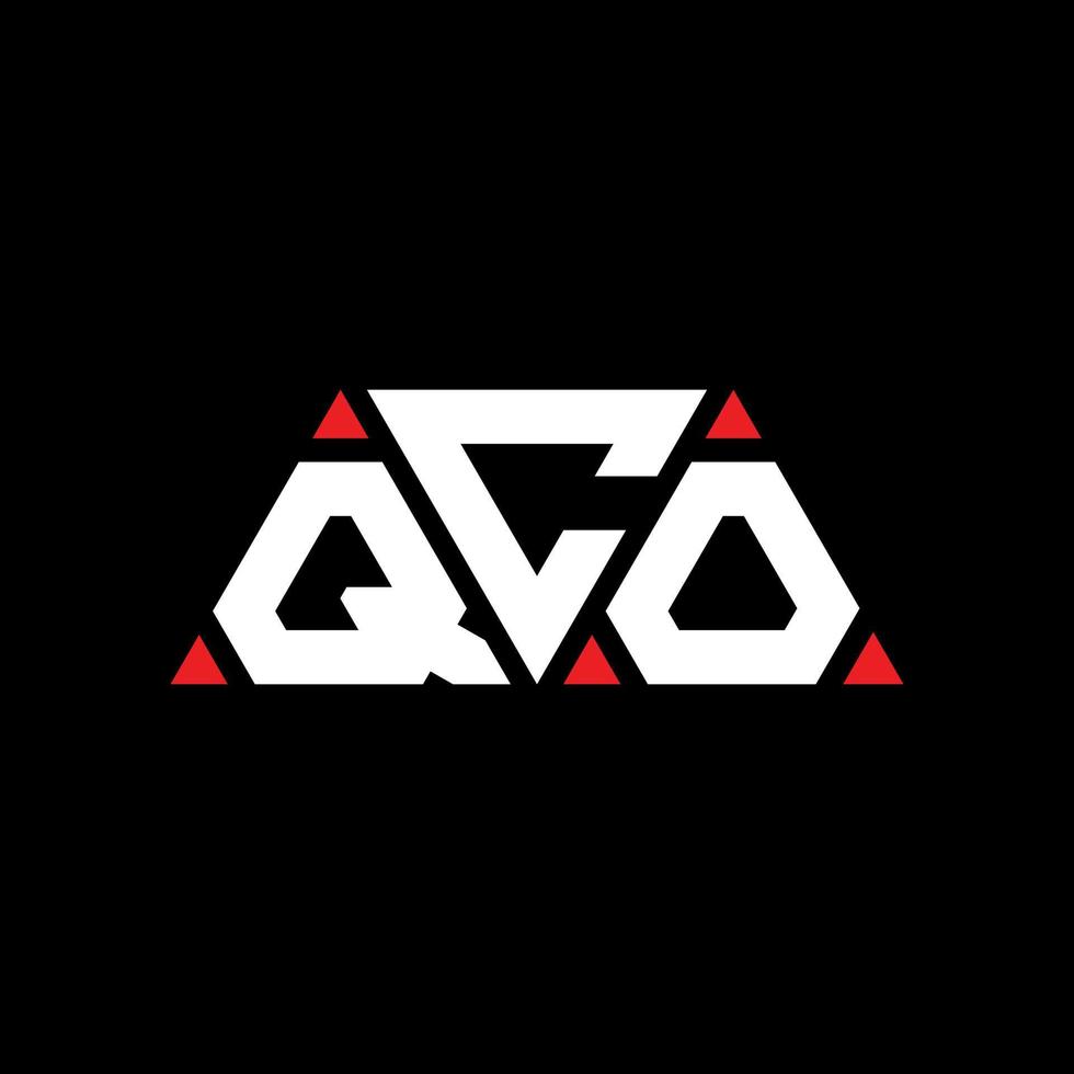 qco-Dreieck-Buchstaben-Logo-Design mit Dreiecksform. Qco-Dreieck-Logo-Design-Monogramm. Qco-Dreieck-Vektor-Logo-Vorlage mit roter Farbe. qco dreieckiges Logo einfaches, elegantes und luxuriöses Logo. qco vektor