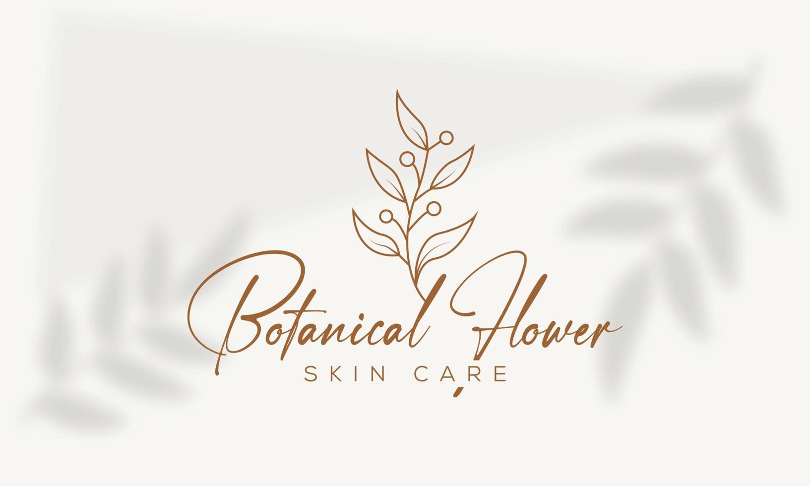 botaniska blommiga element handritad logotyp med vilda blommor och blad. logotyp för spa och skönhetssalong, boutique, ekologisk butik, bröllop, blomsterdesigner, inredning, fotografi, kosmetika. vektor