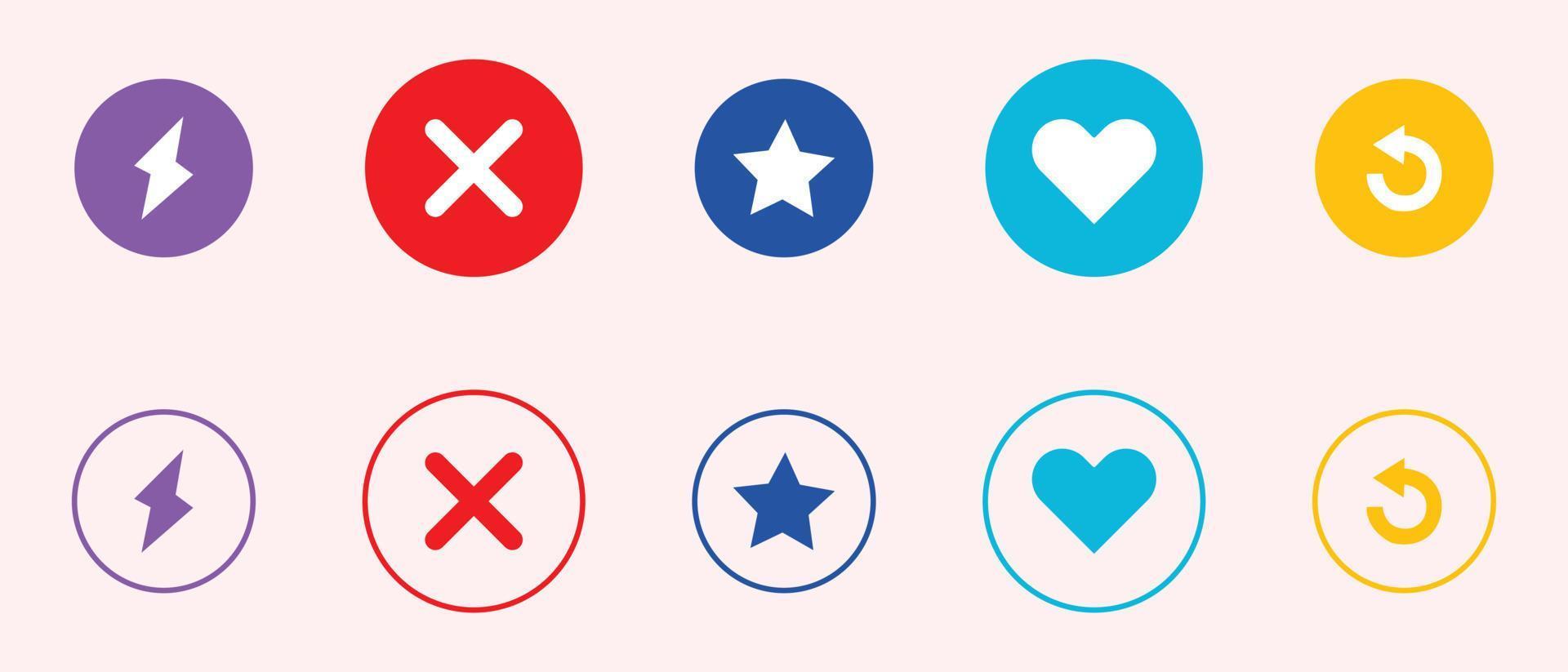 Social-Media-Dating-Symbole. design für web und mobile app vektor