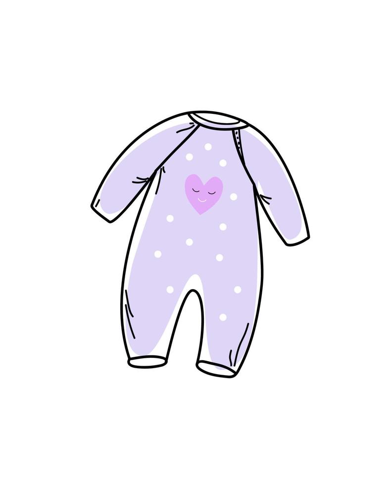 babybody, nyfödda babykläder, tecknad skissstil doodle för ikon, banner vektor