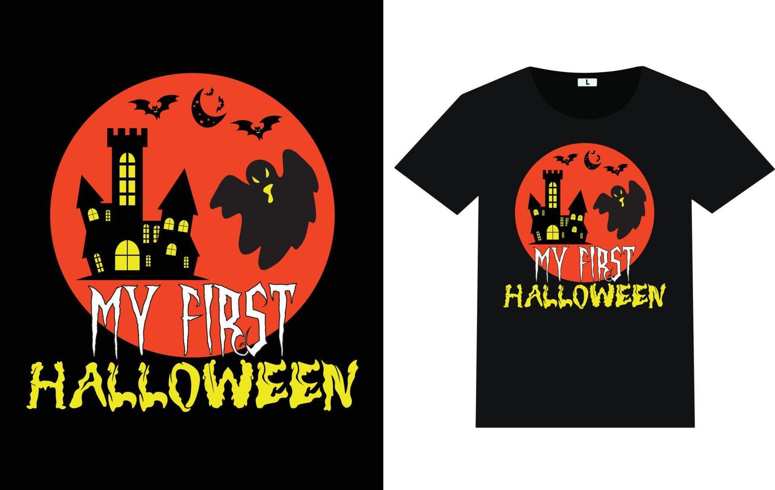 trendig halloween day typografi och grafisk t-shirt design vektor