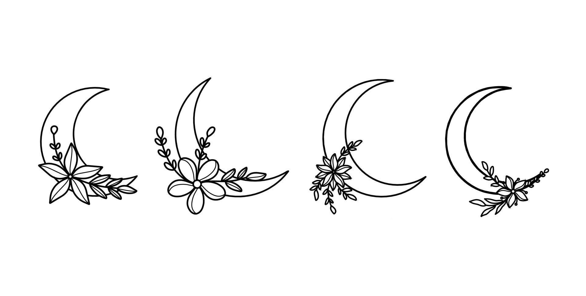 Mond mit Blumen vektor