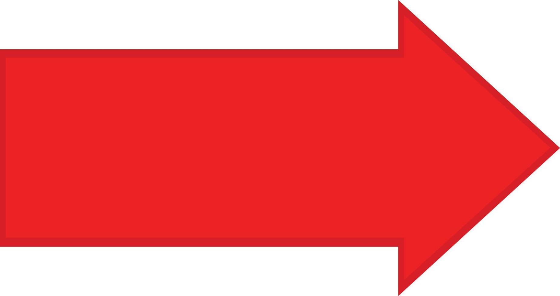 Richtungssymbol mit rotem Pfeil. rotes Pfeilzeichen. rotes Pfeilsymbol. Pfeilzeichen. vektor