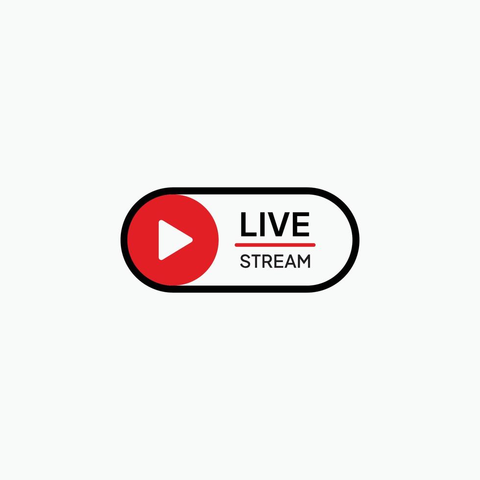 Schaltfläche Live-Streaming. Live-Stream-Logo. Live-Broadcast-Symbol, Online-Stream-Zeichen. Vektor