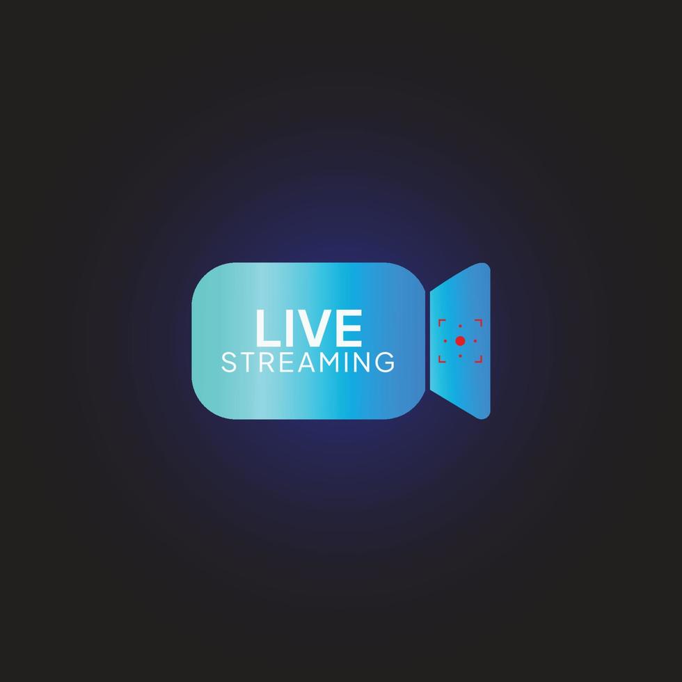 Schaltfläche Live-Streaming. Live-Stream-Logo. Live-Broadcast-Symbol, Online-Stream-Zeichen. Vektor