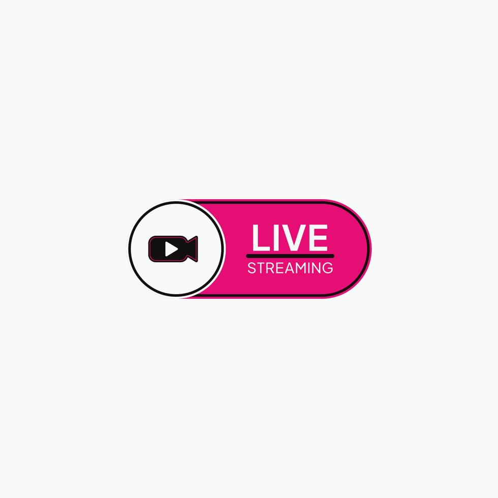 Schaltfläche Live-Streaming. Live-Stream-Logo. Live-Broadcast-Symbol, Online-Stream-Zeichen. Vektor