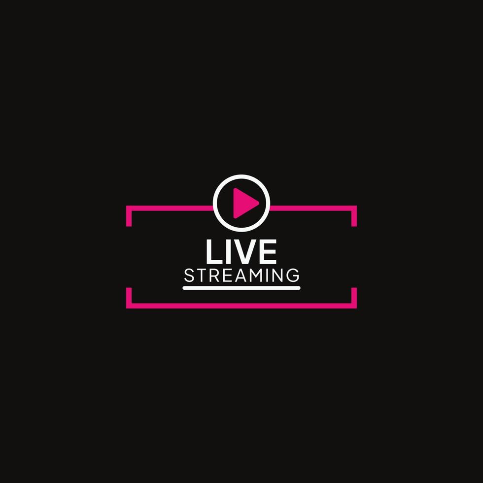 knappen livestreaming. logotyp för livestream. livesändningsikon, online stream tecken. vektor