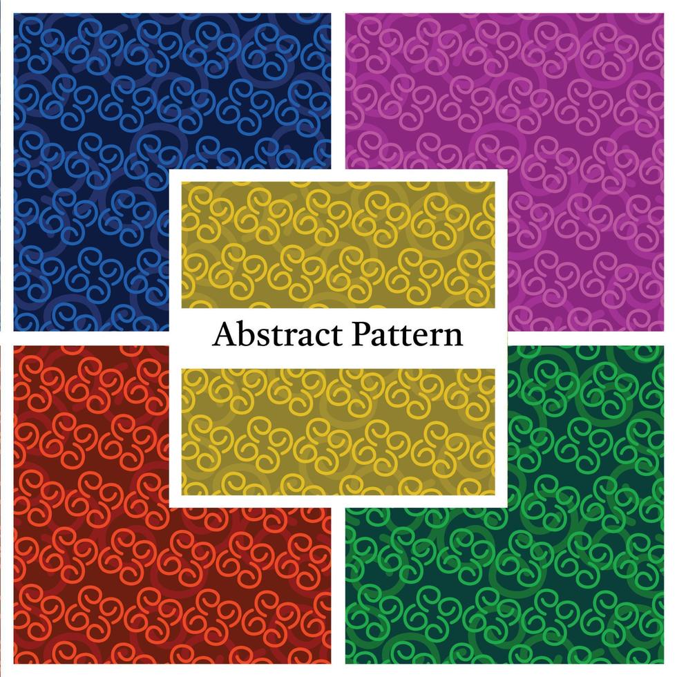 abstrakt mönster 5 färguppsättning vektorillustration för tyg, omslag, bakgrund, kort. vektor