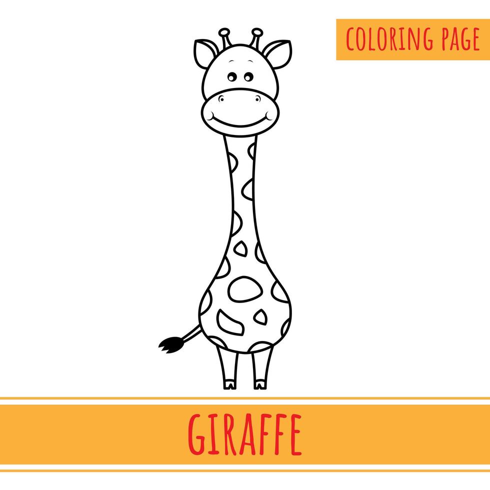 målarbok av söt giraff. lämplig för barnaktiviteter vektor