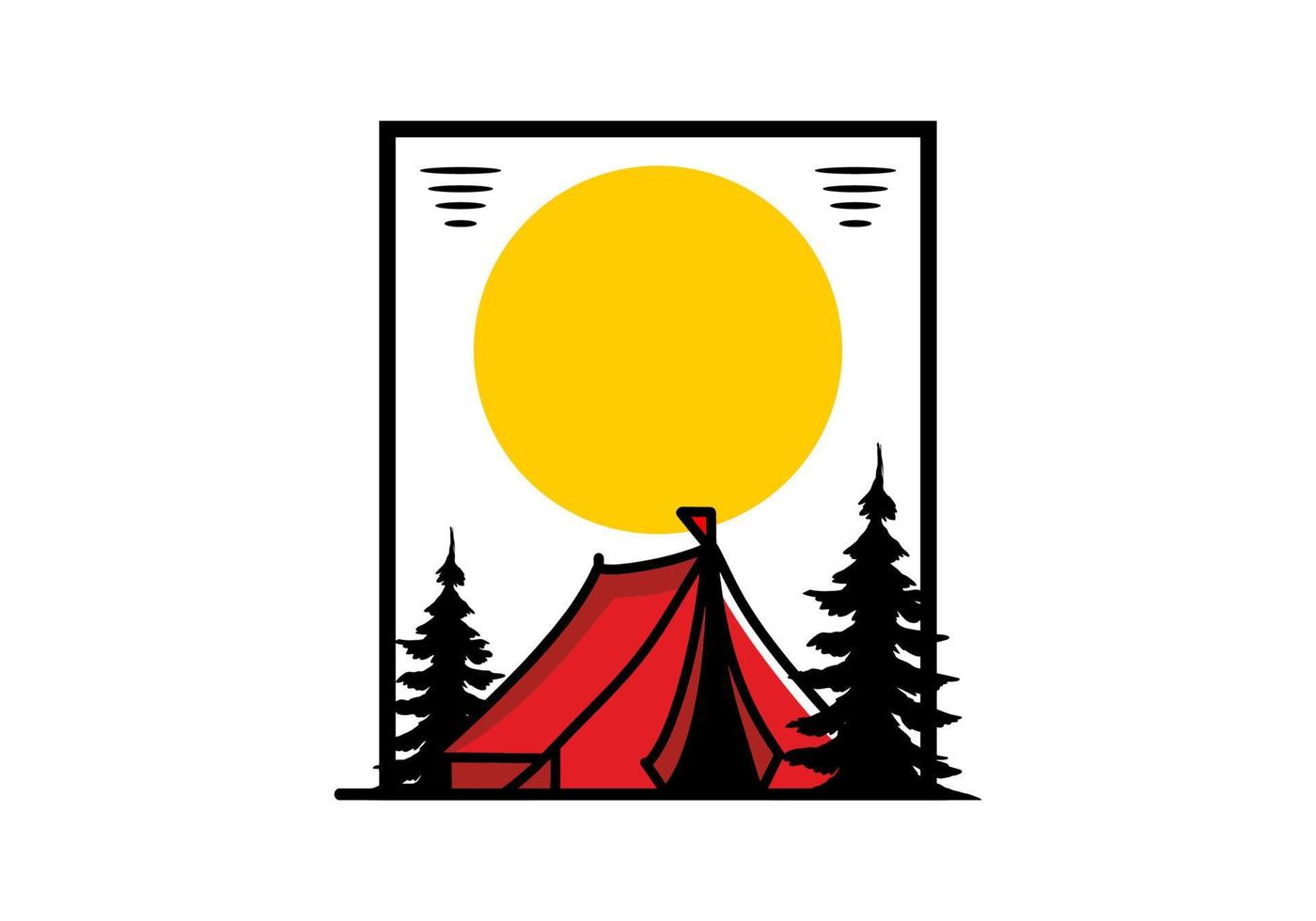 großes Campingzelt-Illustrationsdesign vektor