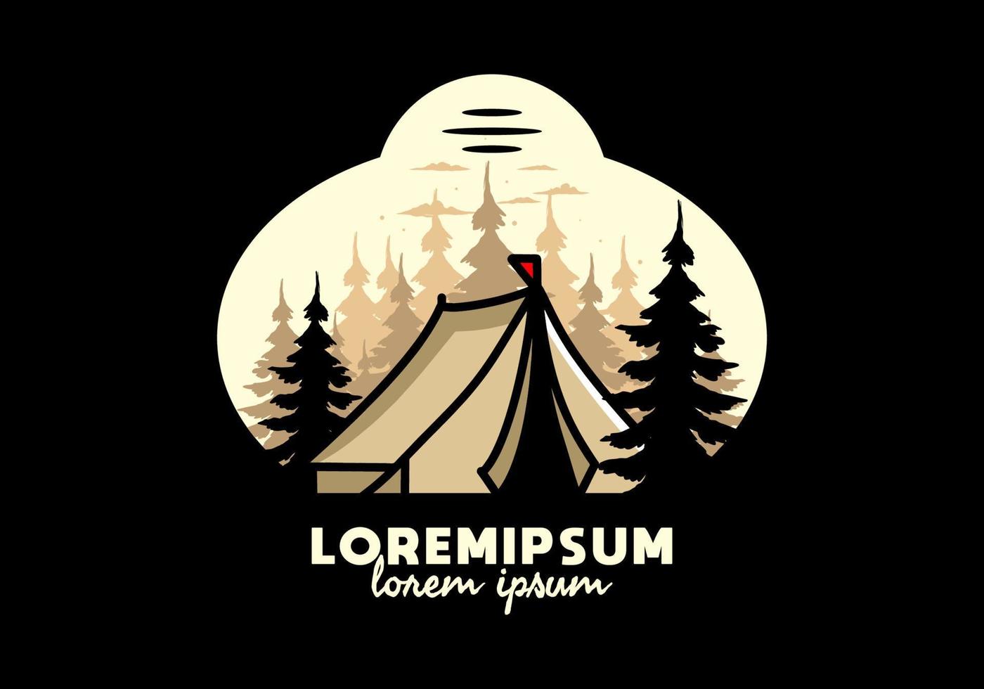 großes Campingzelt-Illustrationsdesign vektor