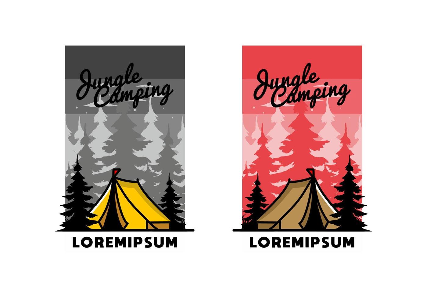 großes Campingzelt-Illustrationsdesign vektor