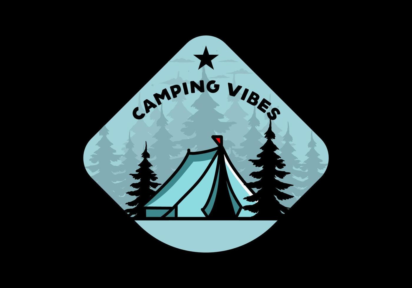 großes Campingzelt-Illustrationsdesign vektor