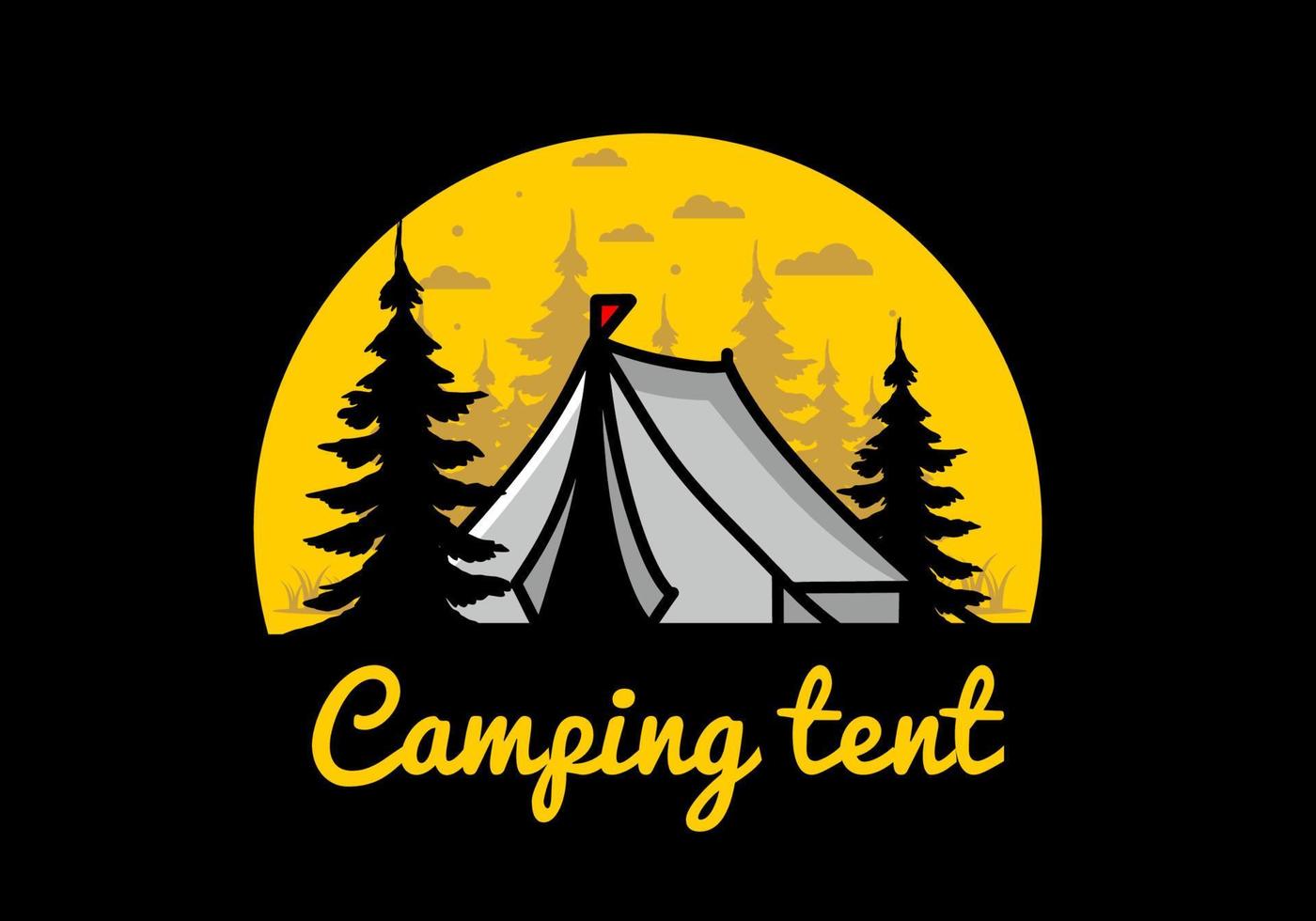 stor camping tält illustration design vektor