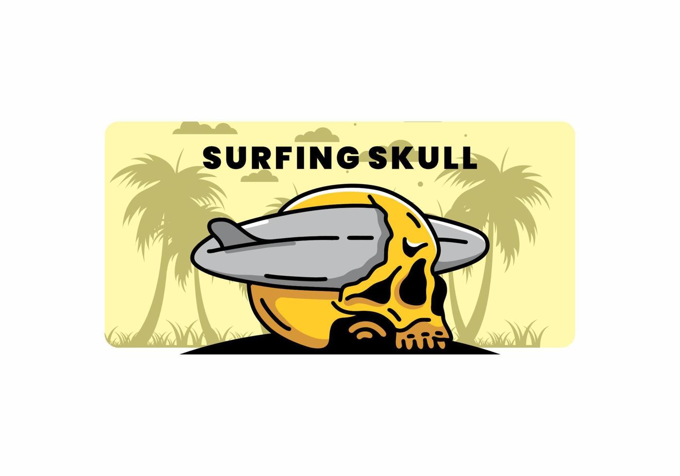 surfbräda piercing skalle illustration design vektor