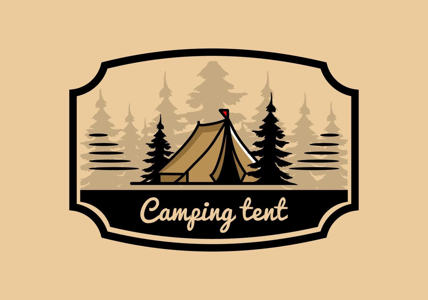 großes Campingzelt-Illustrationsdesign vektor