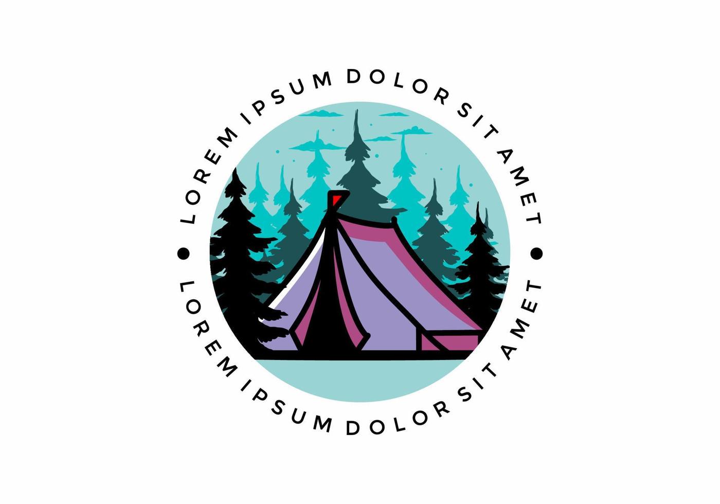 stor camping tält illustration design vektor