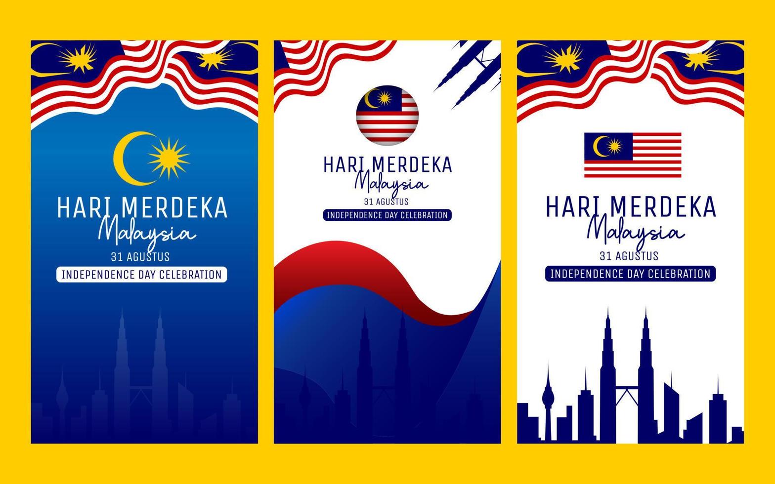 malaysia självständighetsdagen banner mall vektor