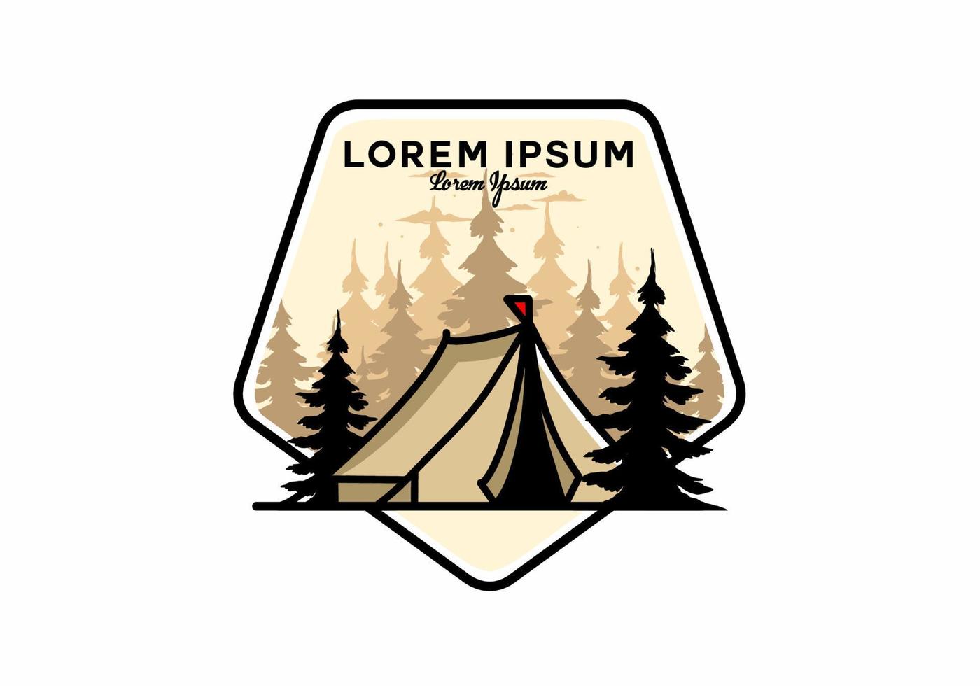 großes Campingzelt-Illustrationsdesign vektor