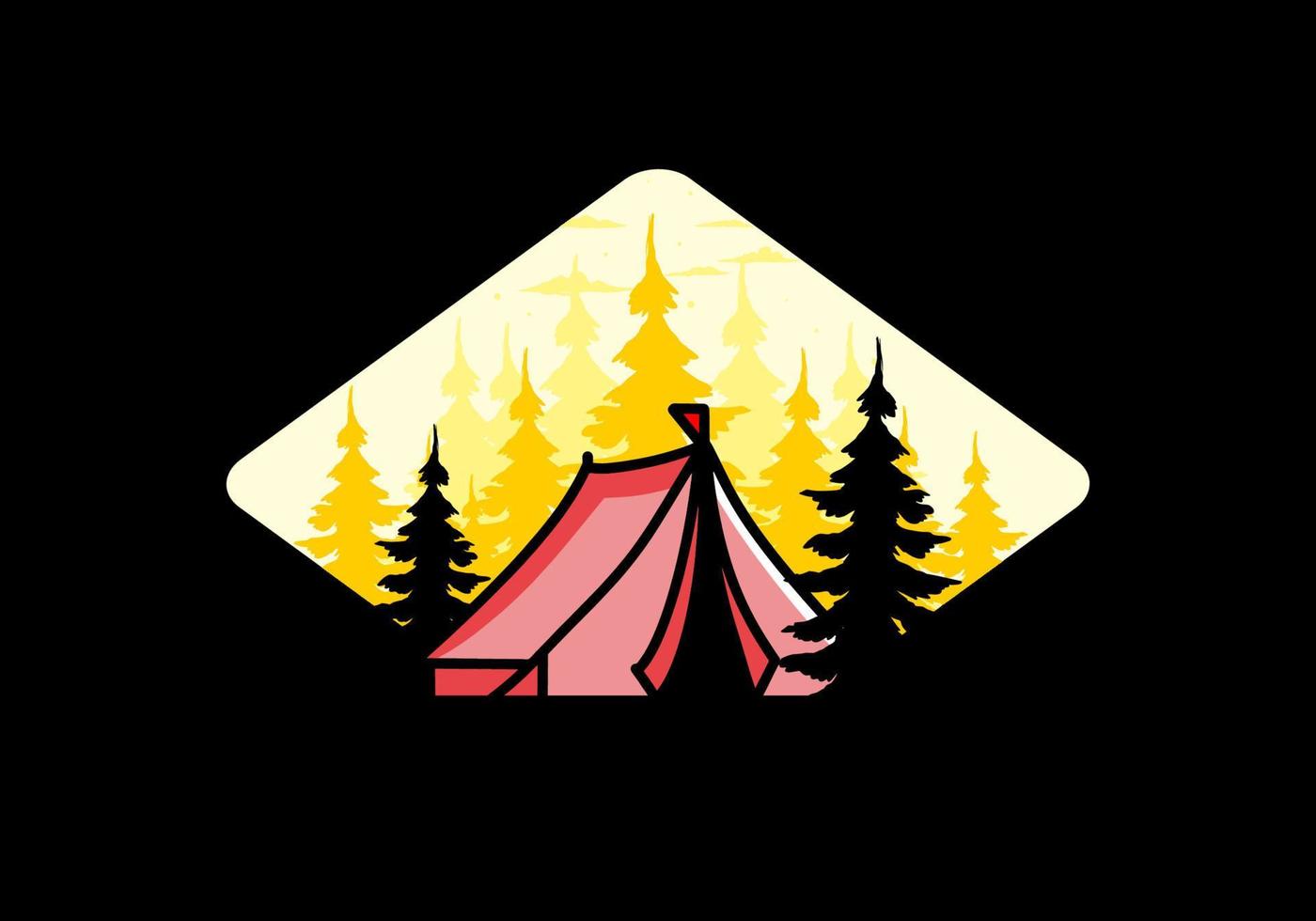 großes Campingzelt-Illustrationsdesign vektor