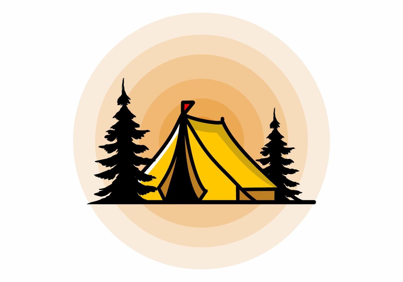 stor camping tält illustration design vektor