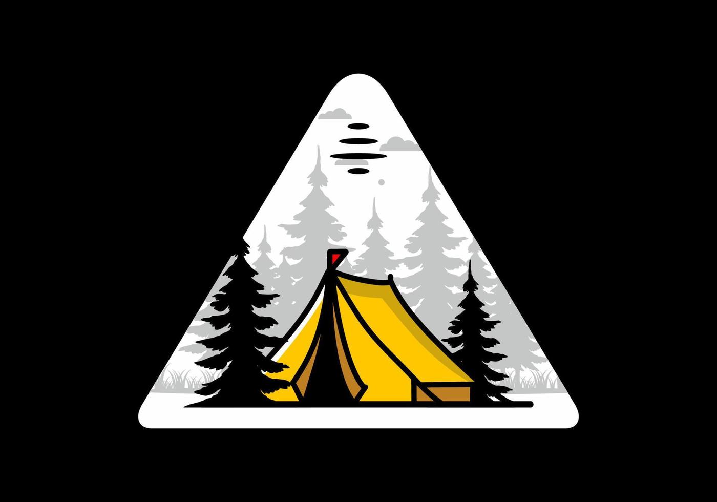 großes Campingzelt-Illustrationsdesign vektor