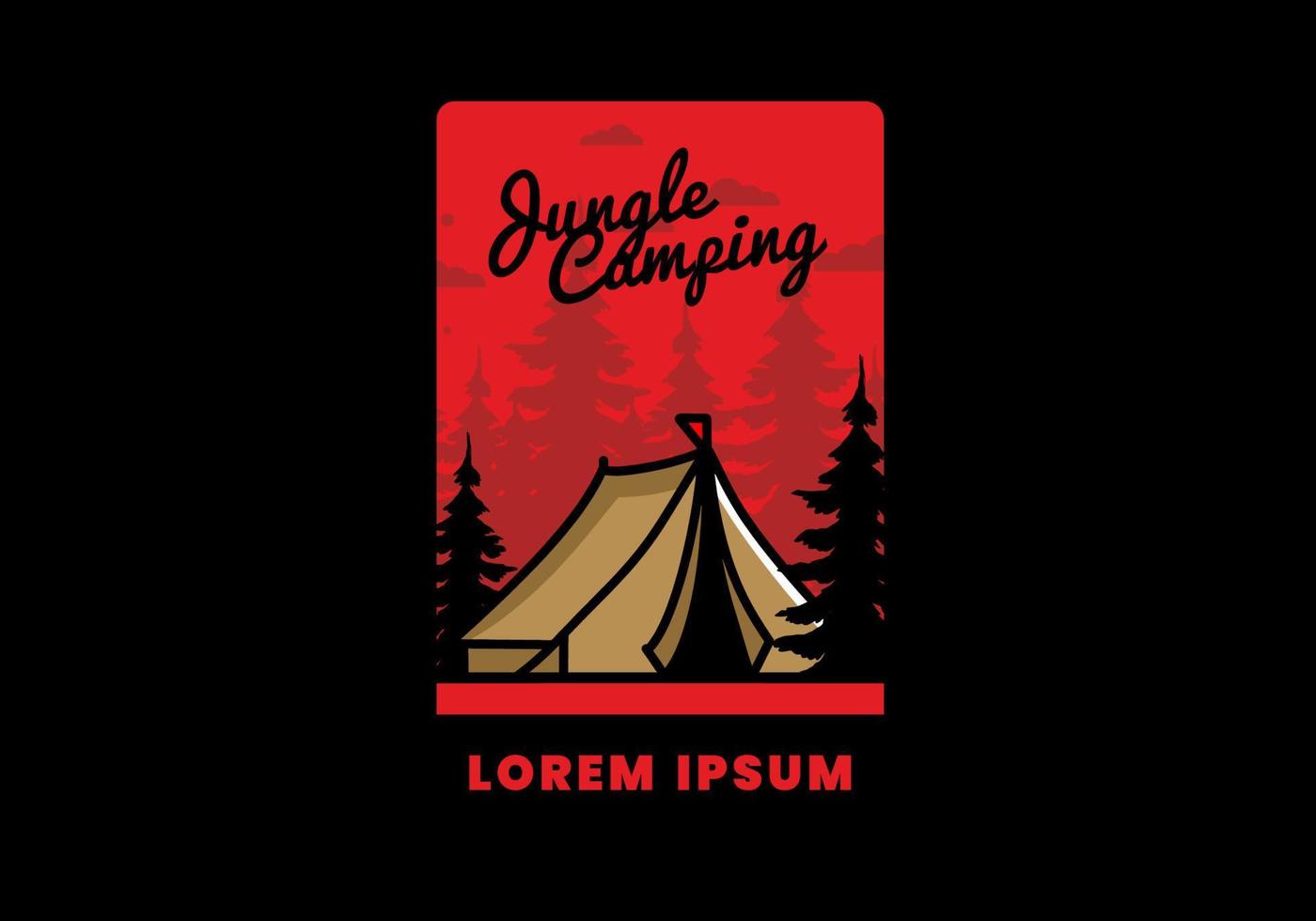 großes Campingzelt-Illustrationsdesign vektor