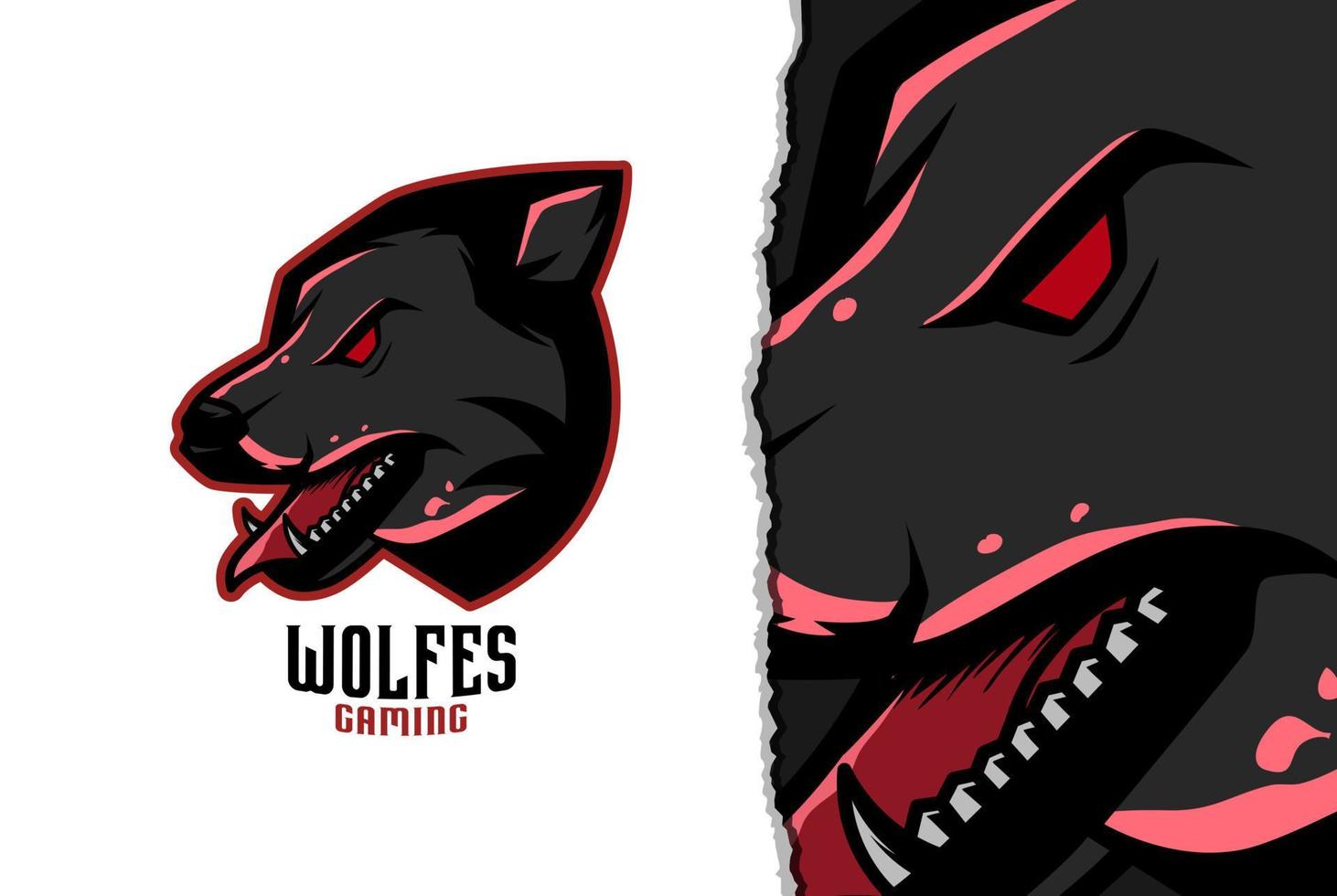 wolf esport logotyp - premium vektor