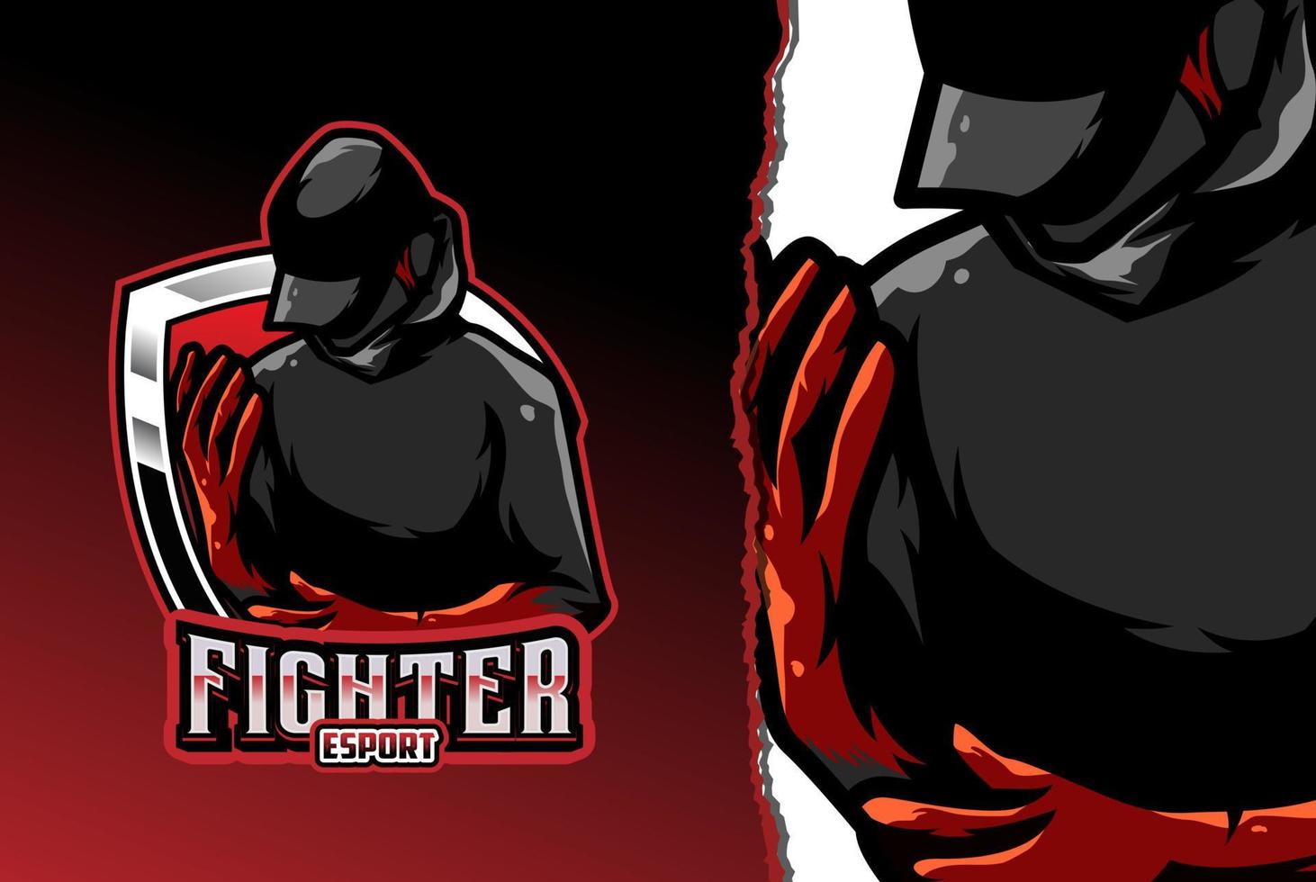 fighter esport logotyp - premium vektor