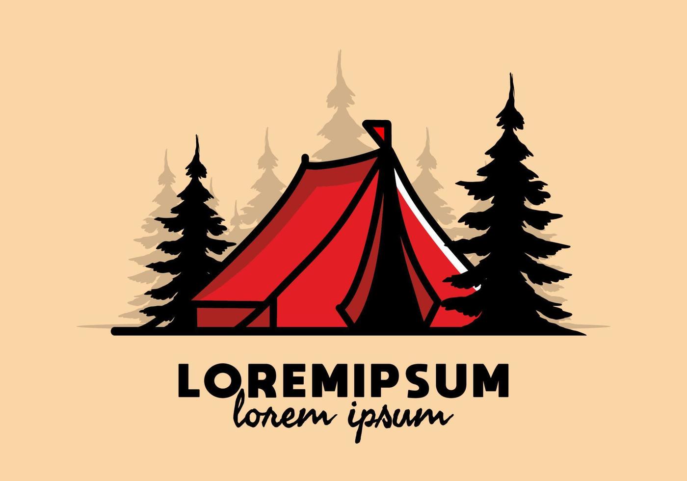 großes Campingzelt-Illustrationsdesign vektor