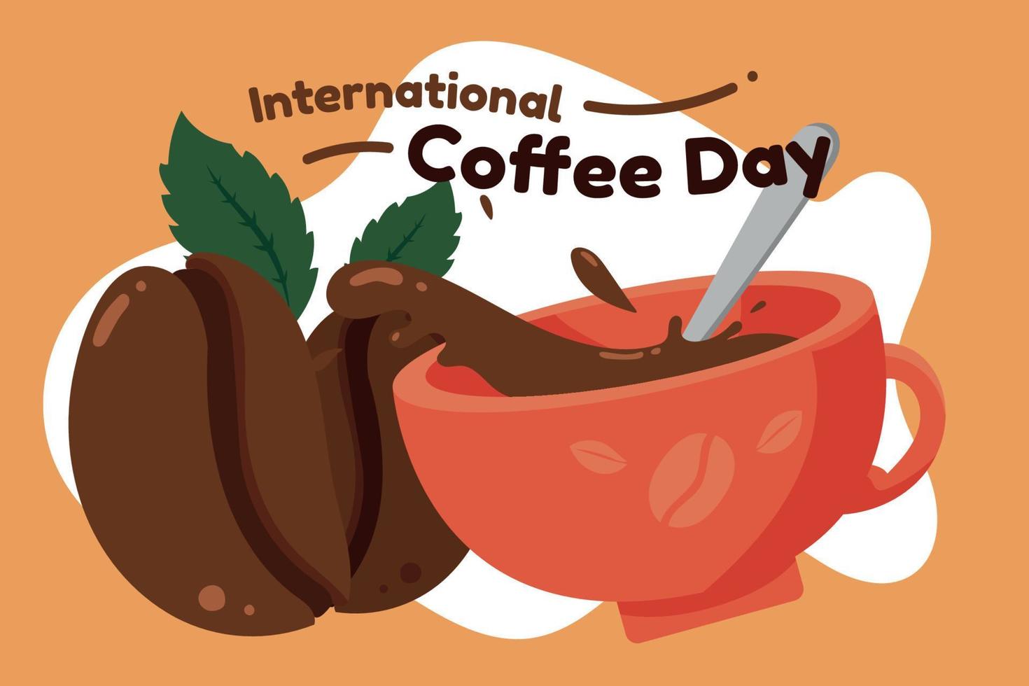 flache illustration des internationalen kaffeetages vektor