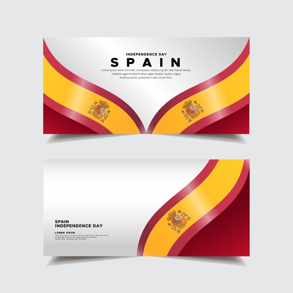 modern Spanien självständighetsdagen design banner vektor med vågig flagga