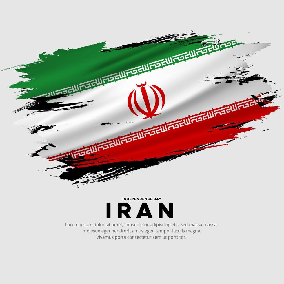 ny design av Irans självständighetsdag vektor. Iran flagga med abstrakt borste vektor