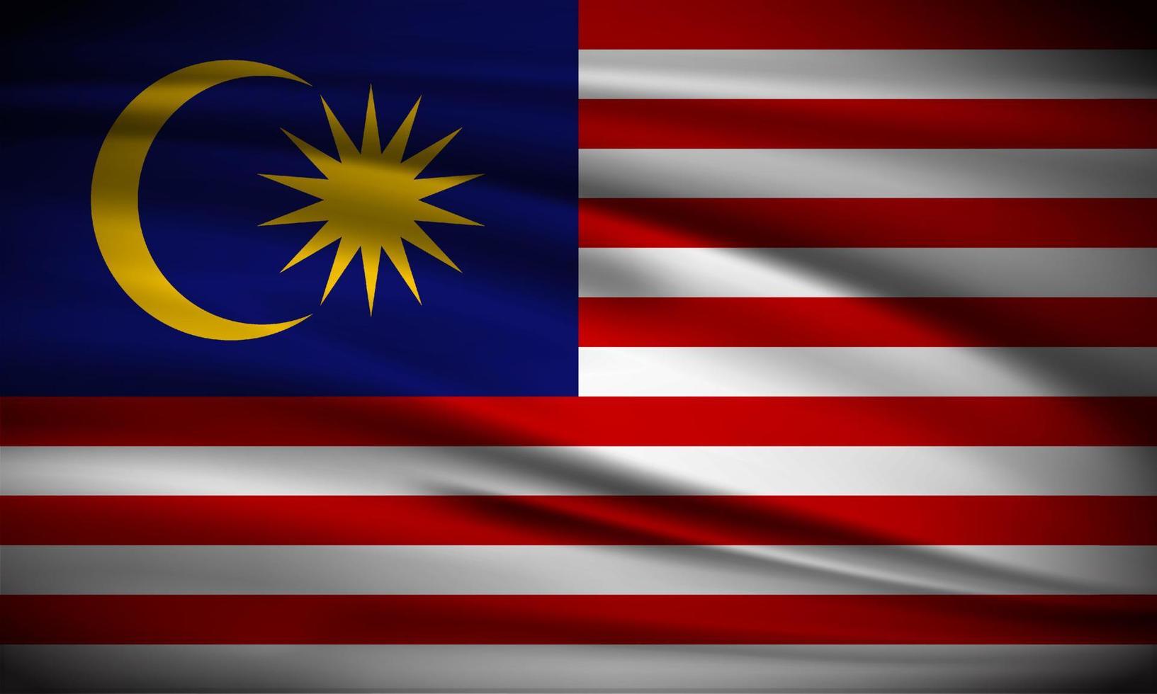 elegant realistisk malaysia flagga bakgrund. malaysia självständighetsdagen design vektor