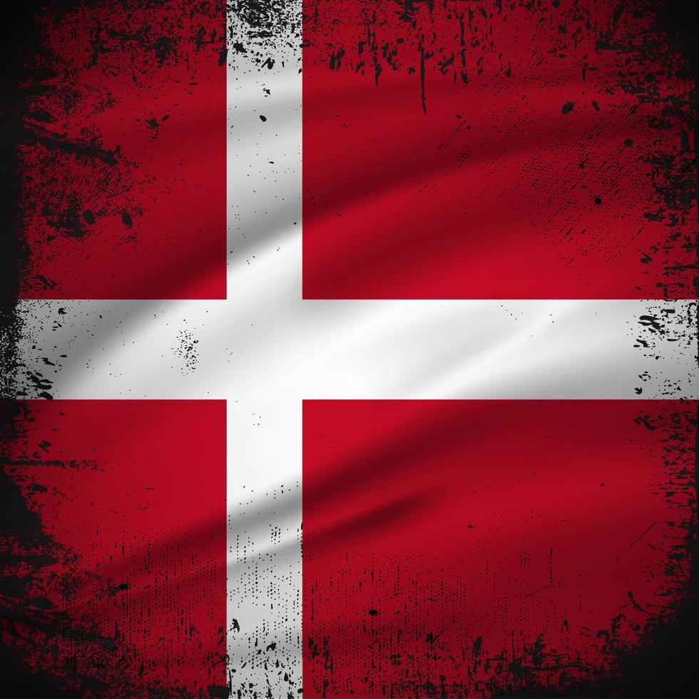 abstrakter Hintergrundvektor der dänischen Flagge mit Grunge-Strich-Stil. dänemark unabhängigkeitstag vektorillustration. vektor