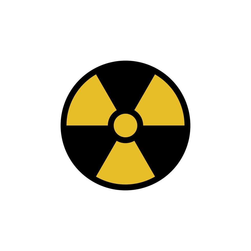 nukleares Zeichensymbol isoliert auf weißem Hintergrund. vektor