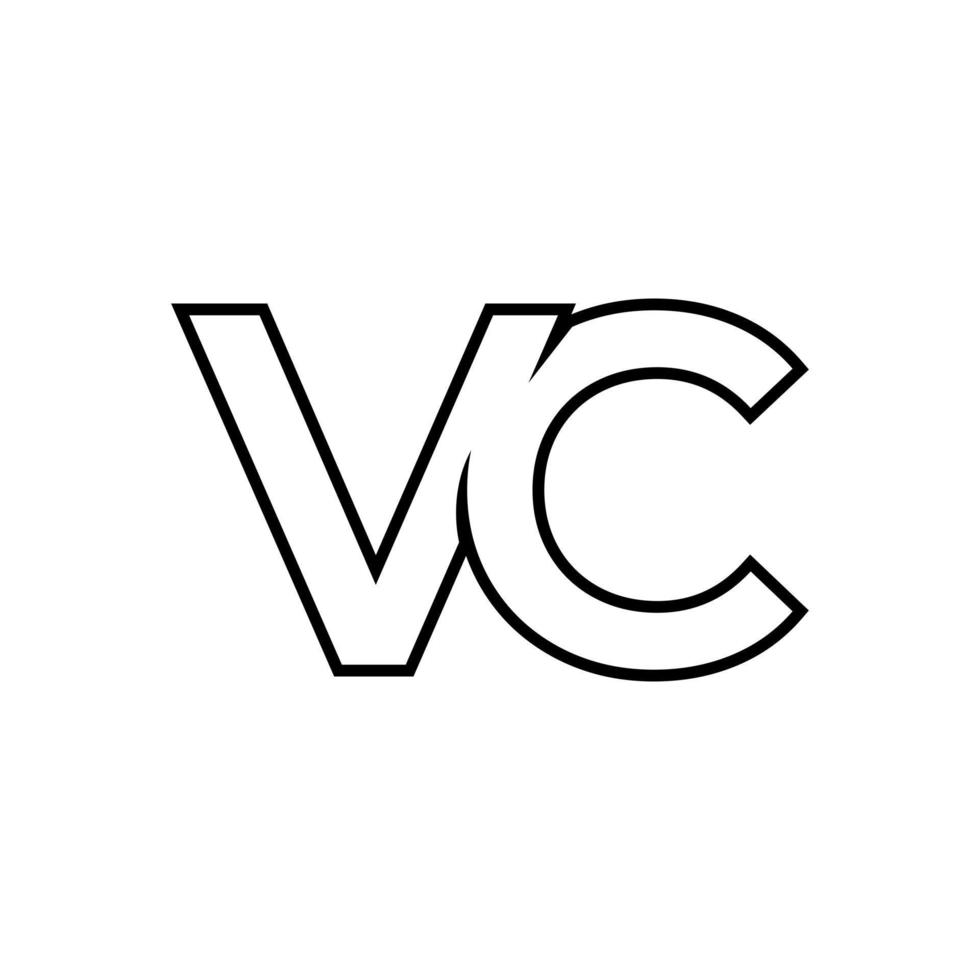 einzigartige buchstaben-vc-logo-design-vektorillustration. vektor