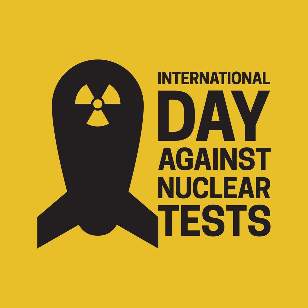 Internationaler Tag gegen Designvektor für Atomtests. vektor