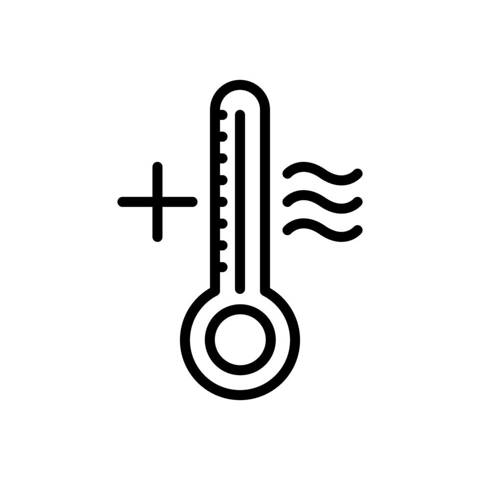 linje ikon värme väder termometer design vektorillustration. vektor