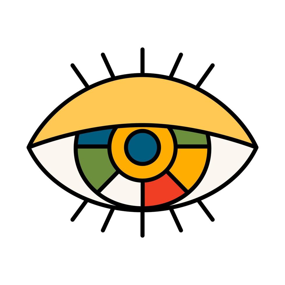 vektor isolerade symbol för ögat. esoterisk magi psykedeliskt koncept.