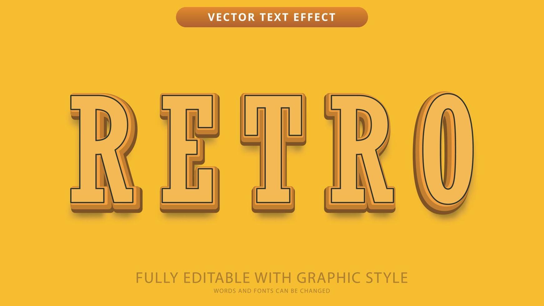 retro texteffekt redigerbar med grafisk stil vektor