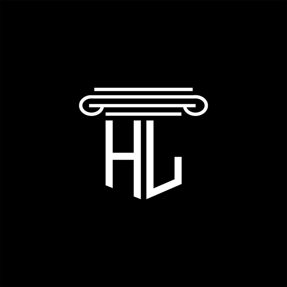 hl Brief Logo kreatives Design mit Vektorgrafik vektor