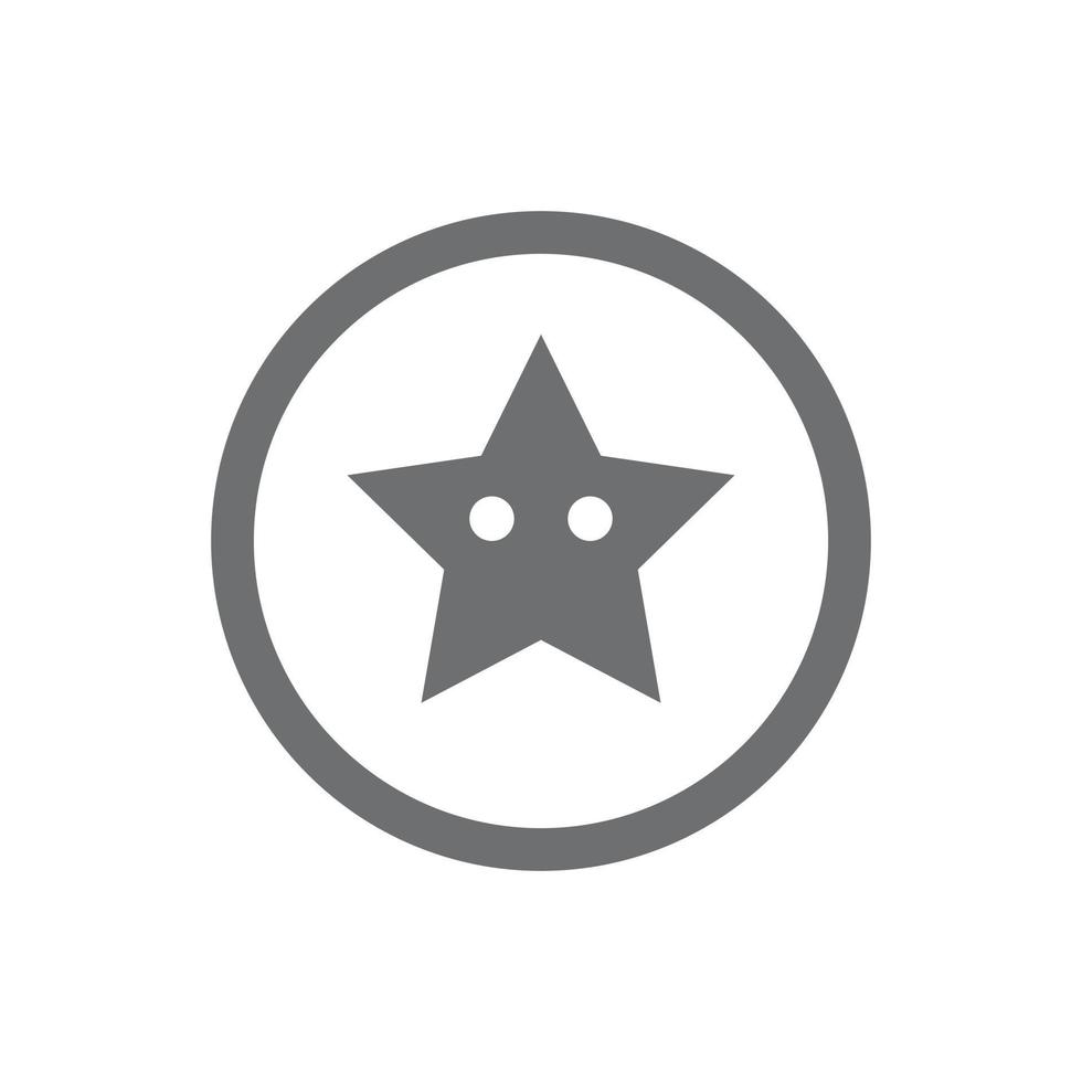 eps10 grå vektor tecknad stjärnikon isolerad på vit bakgrund. stjärna i en cirkel-symbol i en enkel platt trendig modern stil för din webbdesign, användargränssnitt, logotyp, piktogram och mobilapplikation