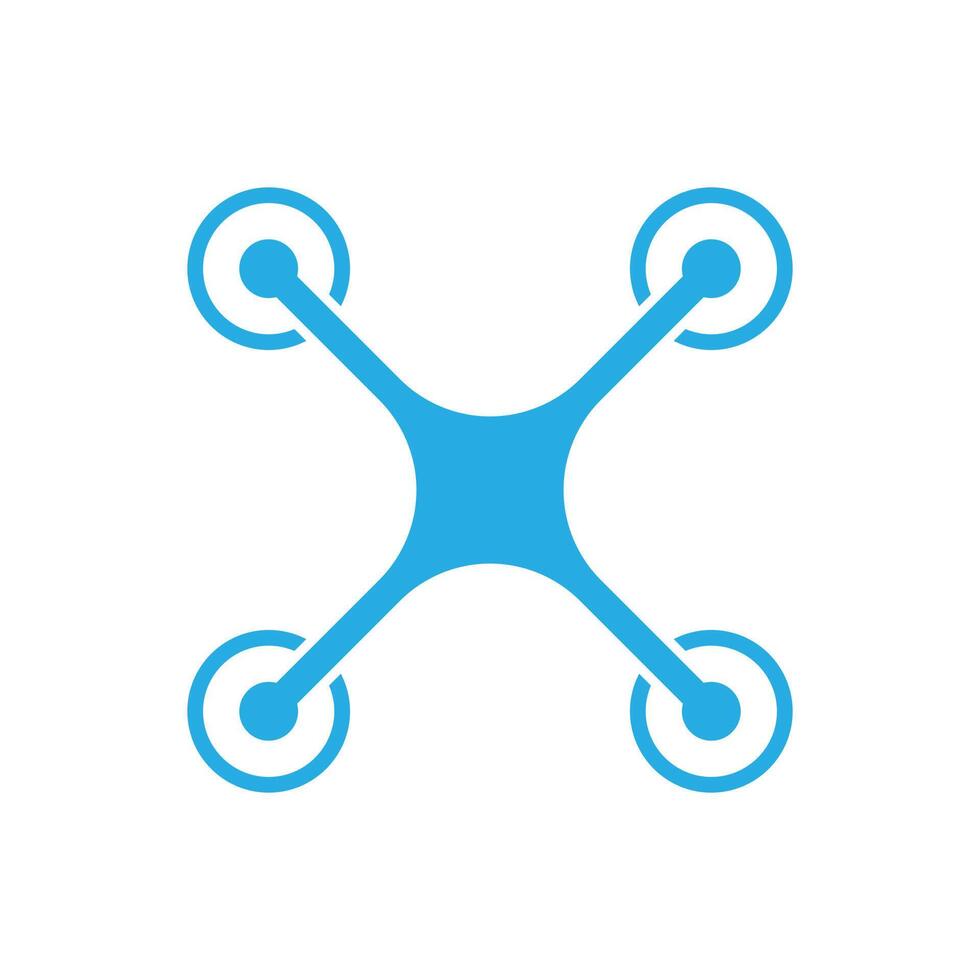 eps10 blaues Vektordrohnen-Quadrocopter-Symbol isoliert auf weißem Hintergrund. fliegendes kamerasymbol in einem einfachen, flachen, trendigen, modernen stil für ihr website-design, ui, logo, piktogramm und mobile anwendung vektor