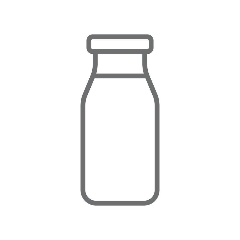 eps10 grå vektor mjölkflaska linjekonstikon isolerad på vit bakgrund. glas mjölkflaska symbol i en enkel platt trendig modern stil för din webbdesign, användargränssnitt, logotyp och mobilapplikation